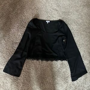 Sheerish, bell-sleeve crop top